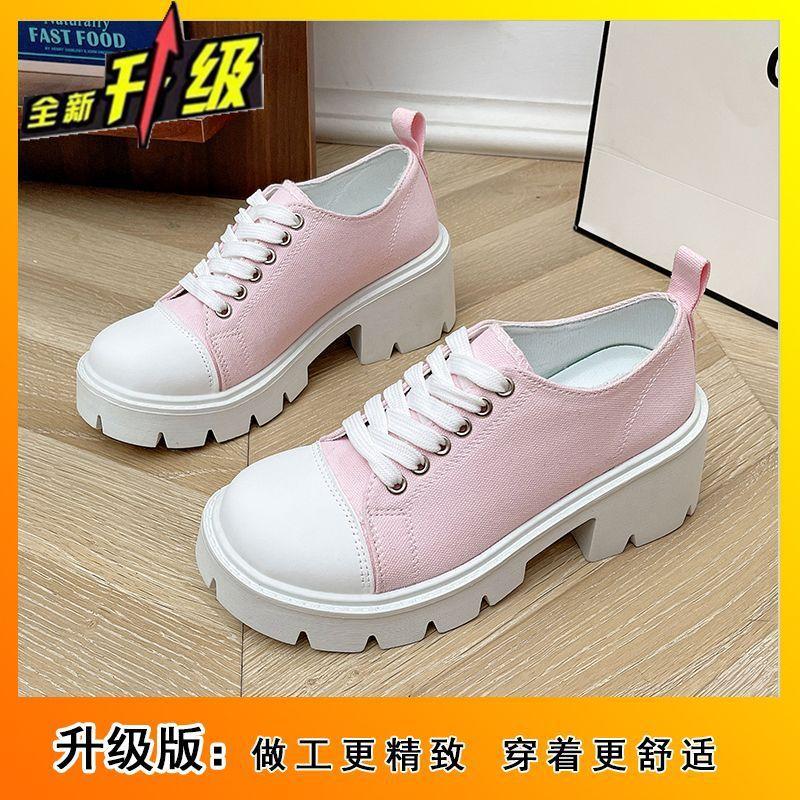 Internet Celebrity College Style Casual Shoes 2025 Spring and Summer New Thick-soled Muffin Small Breathable Explosive Canvas Shoes Women
