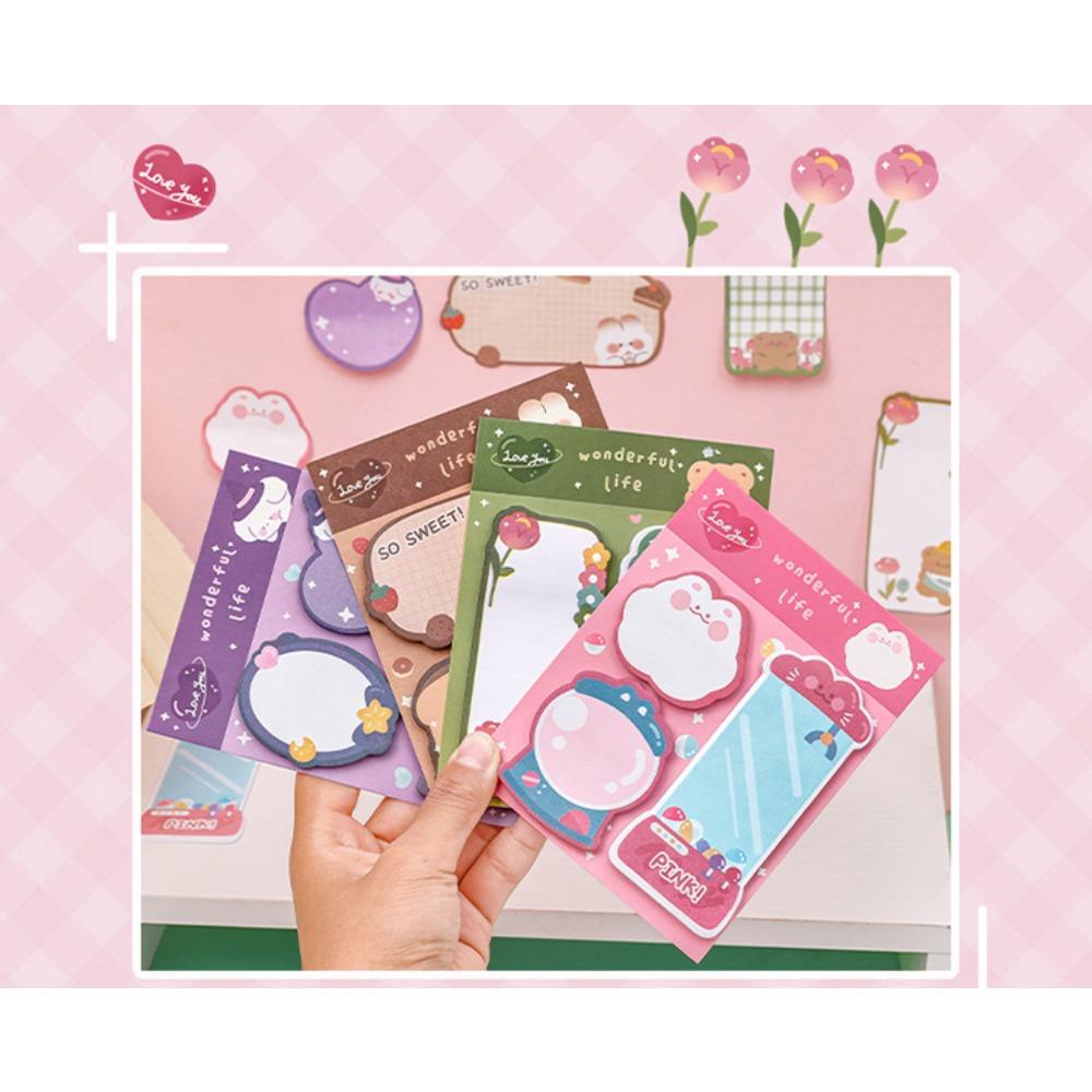 1PACK cartoon combination sticky notesins creative message alien N times pasted student cute notebook sticky notes