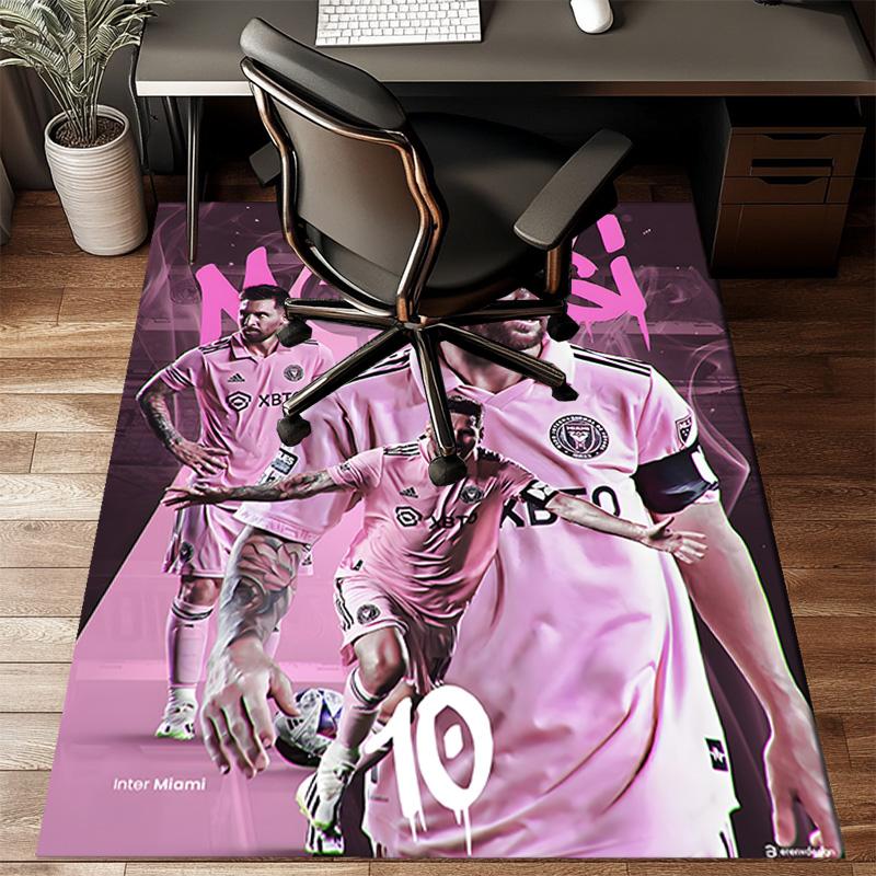 Messi's Pink Rug Game Carpet, Floor Mat for Bedroom Living Room Entryway Rug, Home Decor Idea Gift for Christmas Birthday