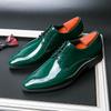Chaussures Homme Grande Taille Vertes Brogues à Lacets Bout Pointu Basse en Cuir