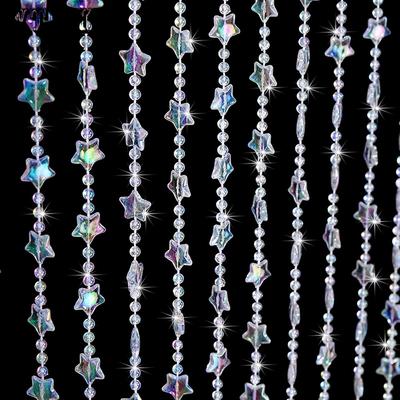 Sparkling Stars Beaded Curtain Fake Crystal Door Beads Curtains Hanging Doorway String Curtains Ideal for Door & Window Living Room Wedding