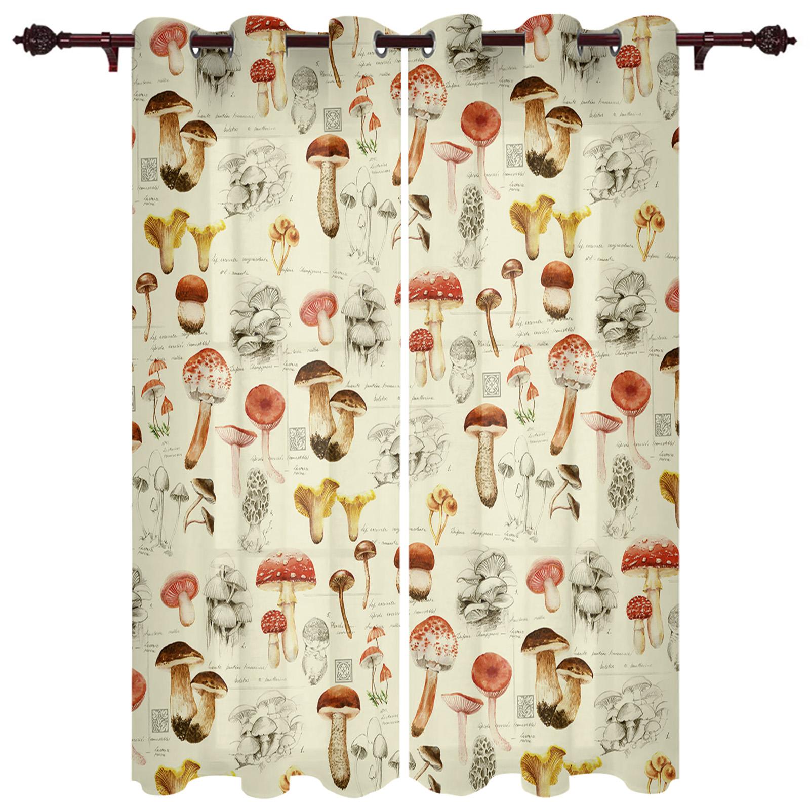 Грибное растение Винтажные современные оконные шторы для гостиной — фото 15