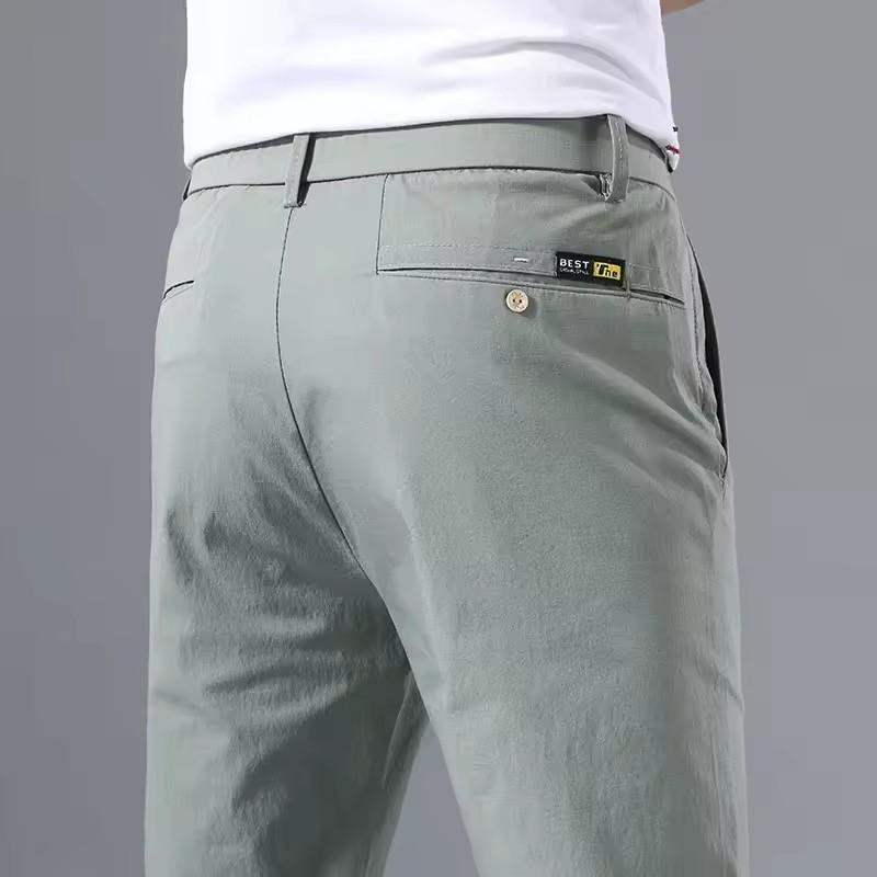 Spring Autumn Thin Slim Men Casual Pants Classic Business Cotton Stretch Golf Trousers Male Clothing Pants