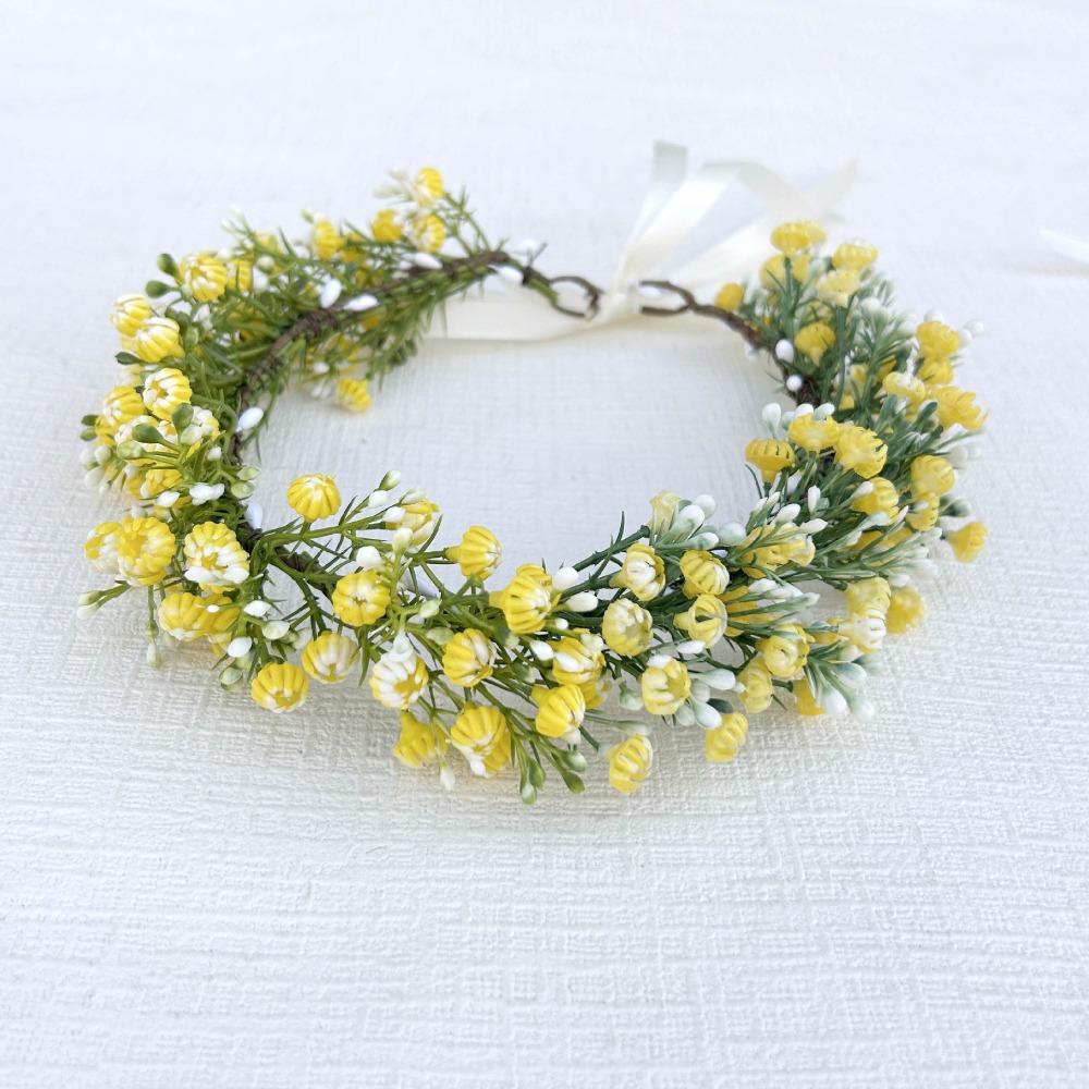 Boho Style Floral Headband Simulated Flower Wedding Headpiece Bridal Wreaths  Seaside Vacation