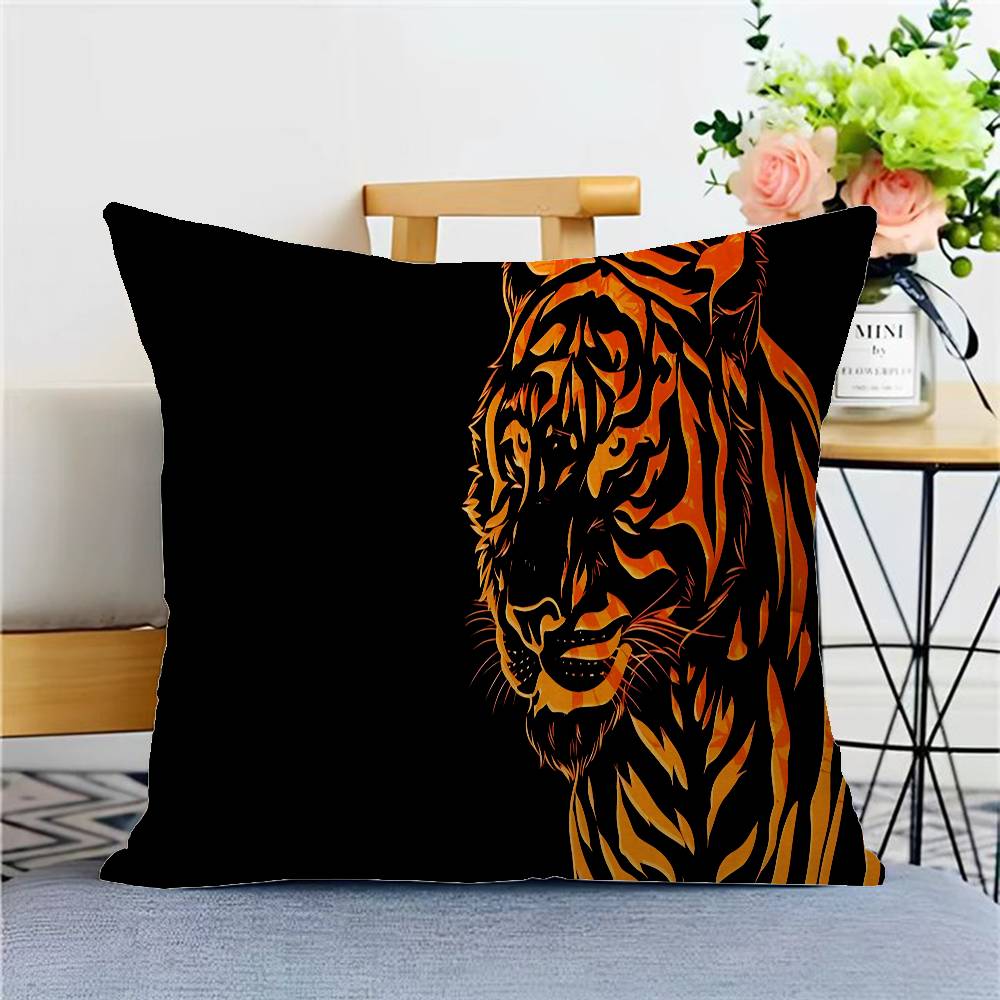

Tiger Pattern Cushion Cover Decorative Pillow Sofa Home Decor Case Pillow Cases 12x12Inch