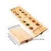 Folding Wooden Traditional Sowing Game Board Foldable Portable Gaming