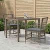 Outdoor Dining Set 3 Pcs Grey Poly Rattan