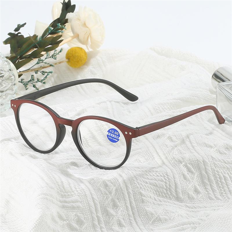New Fashion Round Frame Blue Light Blocking Reading Glasses for Older Adults - High Definition for Men and Women