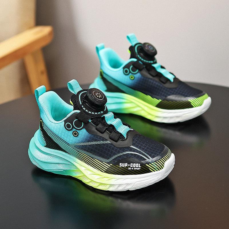 

Весна-лето 2025 новая детская повседневная спортивная обувь для мальчиков и детей старшего возраста, модные кроссовки для бега для студентов с вращающейся пряжкой, детская обувь 31