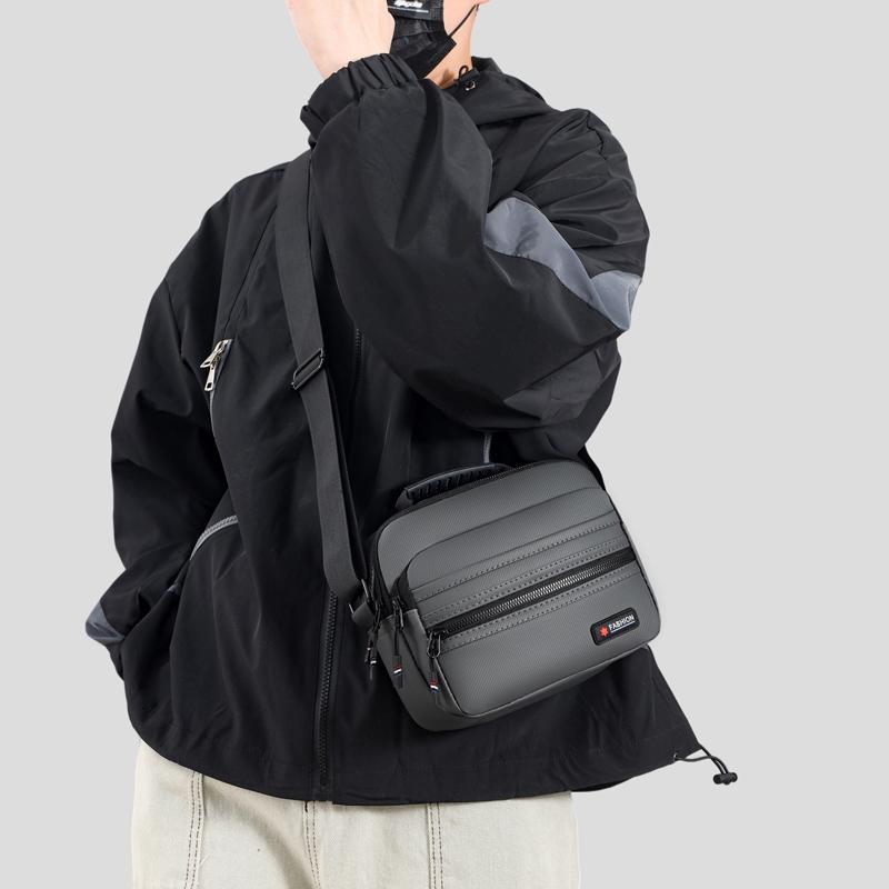 Business Handbag Solid Color Shoulder Bag Large Capacity Men's Commuter Crossbody Bag