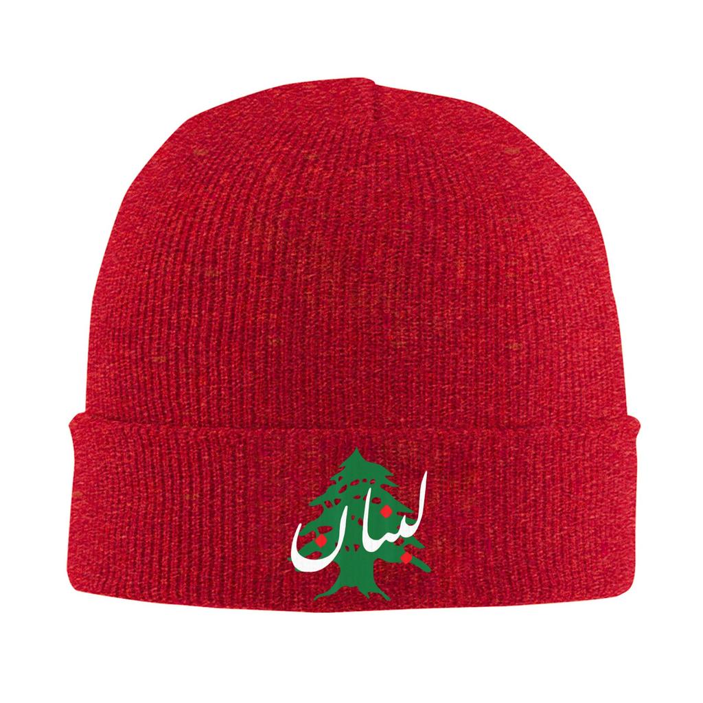 Lebanon Flag Map Beirut Cedar Tree Lebanese Knitted Hat Womens Unisexs Skullies Beanies Autumn Winter Hat  Casual Caps
