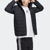 Adidas Neo Three Stripe Sports Casual Hooded Cotton Jacket Winter Men Jacket Black H14197