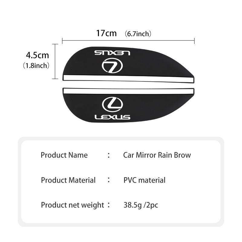 For Lexus 2PCS Car Rearview Mirror Eyebrow Rain Shade Rainproof Cover Visor RX350 IS250 CT200h ES250 ES300h NX300h IS200 GS300