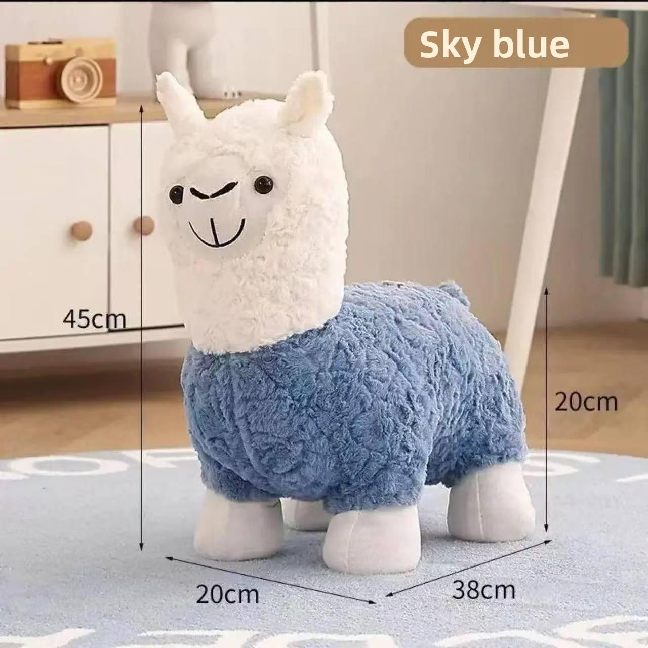 

Cute Alpaca Stool Living Room Footstool Foyer Shoe Changing Stool Home Decoration Upholstered Bench Entrance Ornament