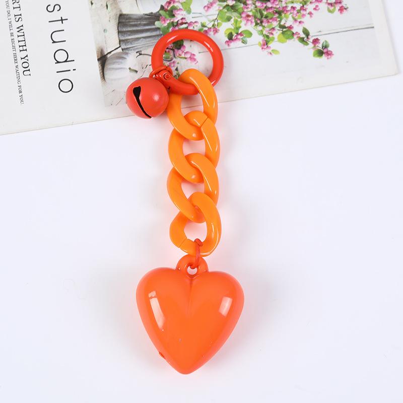 

Брелок в виде сердца ручной работы, акриловая пластиковая цепочка для ключей, брелок для ключей для женщин и девочек, сумка с подвеской, аксессуары, ключи от машины, ювелирные изделия, подарки оранжевый