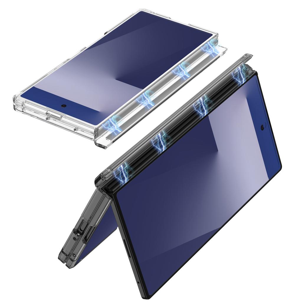 Samsung ZFlip7 Mobile Phone Case TPU Internal Anti Fall with Magnetic Suction Hinge Fold7 Rotary Bracket Mobile Phone Case