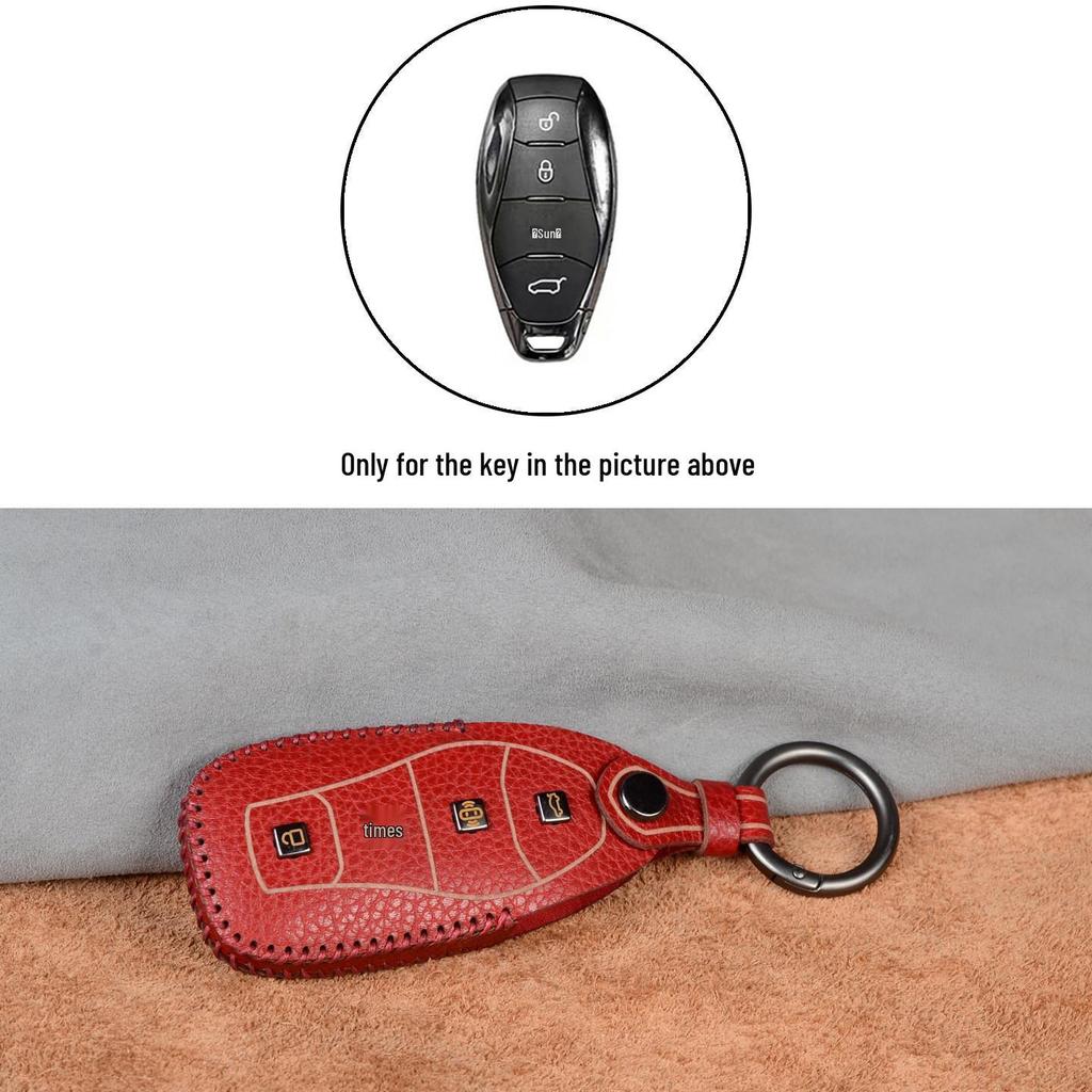 Genuine Leather Key Cover for Hongqi Models H5, H9, HQ9, H6, HS3/7, E-QM5, HS5