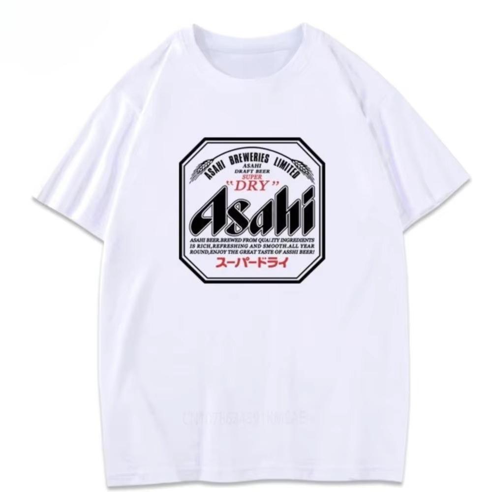 Summer Bestseller Japan Asahi Beer T-shirt Asahi Japanese Beer Short-sleeved Japanese Loose Summer Unisex and WOMEN Couple Top M