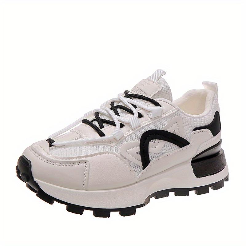 

Chunky Heel Patchwork Student Casual Sport Dad Shoes 38 білий