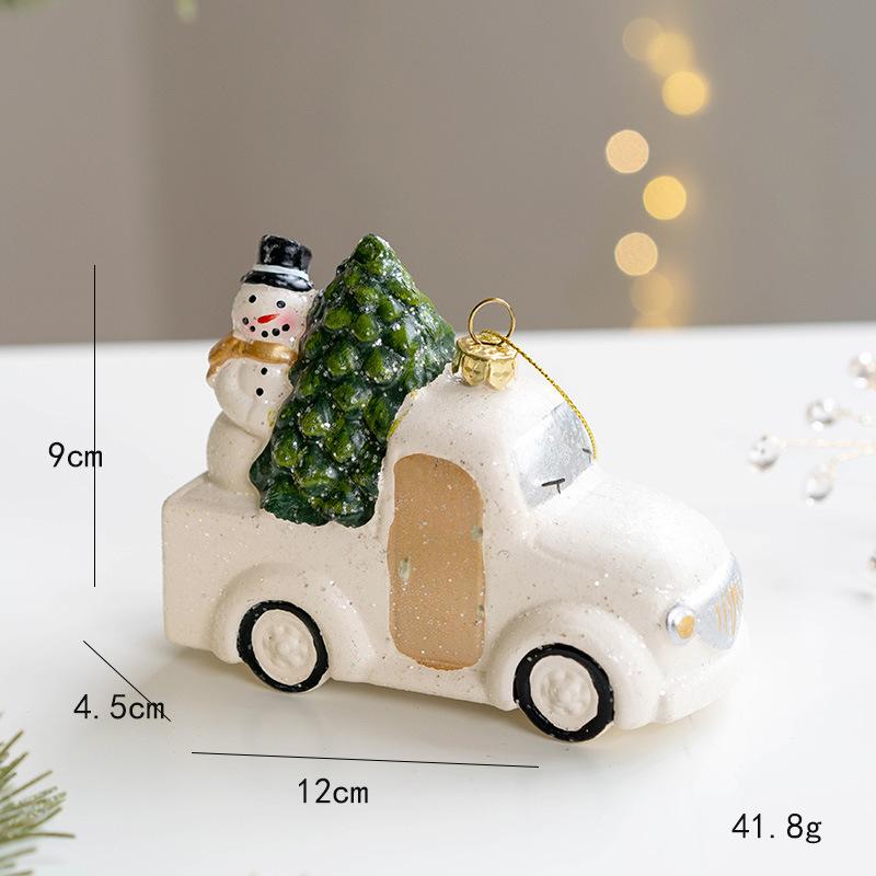 Christmas Tree White Supplies Bell Car Snowflake Nutcracker Soldier Pendant 2024 Christmas Decoration 2025 New Year Eve Decors