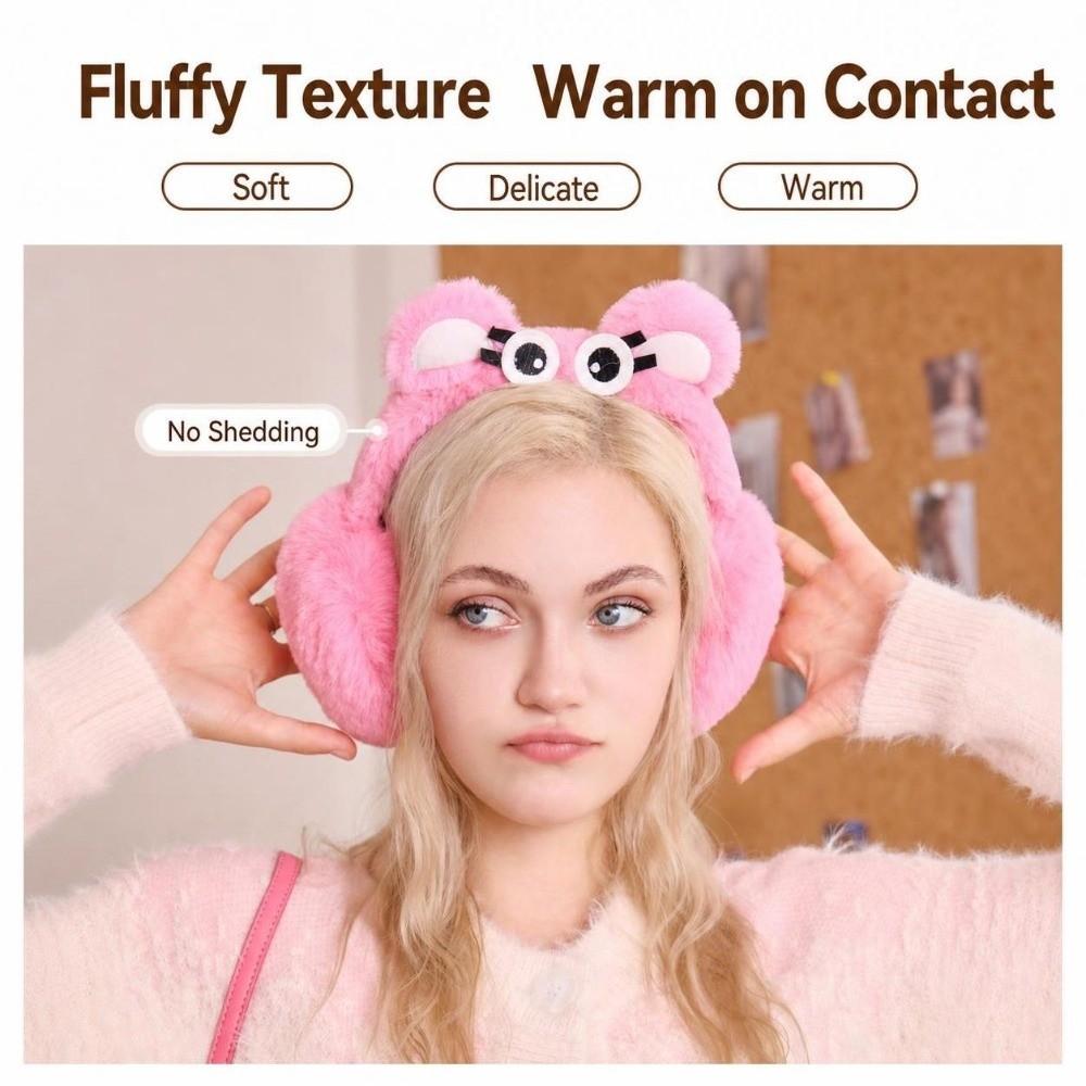 Soft Faux Fur Faux Fur Ear Warmers Elastic Headband Cartoon Ear Covers  For Women Girls