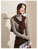 Women's Gray Winter High-Neck Base Layer Shirt - Thick, Warm, Stylish Plus Velvet Inner Wear