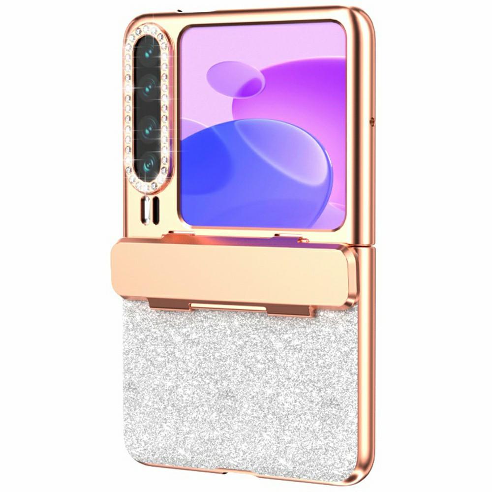 For Huawei Pura X Case Hinge Protection Rhinestone Glitter PC Phone Cover