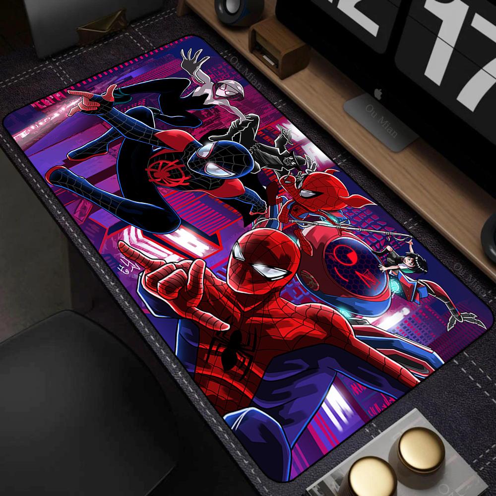 Mausepad Computer Accessories Mats Spider Man Mause Pad Mousepad Over Edge Gaming Keyboard Pc Gamer Nonslip Rubber Desk Mat