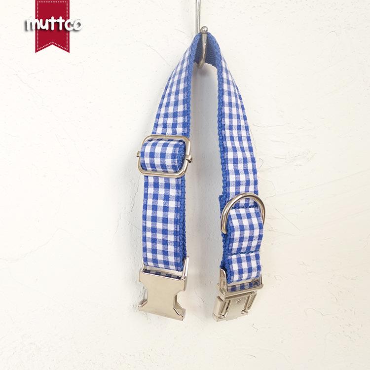 Blue Plaid Dog Collar - Unique Personality Pet Accessory