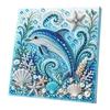Easy Faux Pearl Crafting Project Ocean Painting Kit, Marine Life 3D Art DIY Beginner Friendly Kit Sea Turtle Fish Picture Craft Set for Adults,