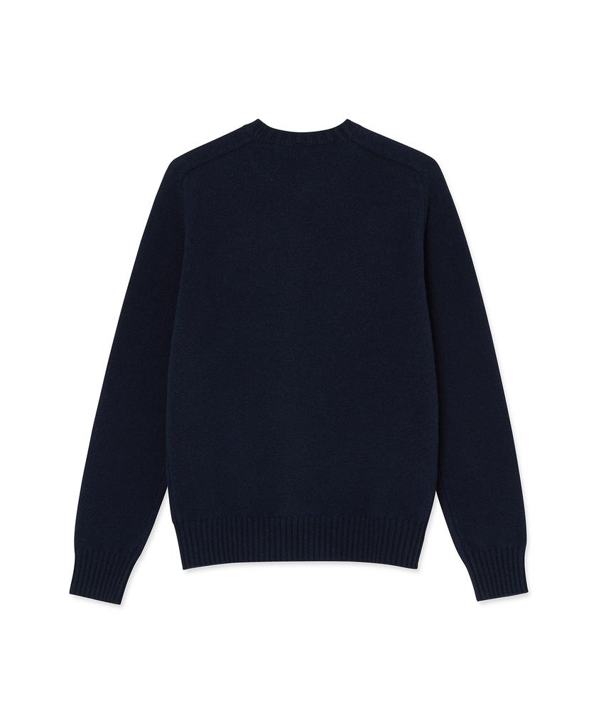 IOLO Merino Wool Saddle Crewneck_Navy