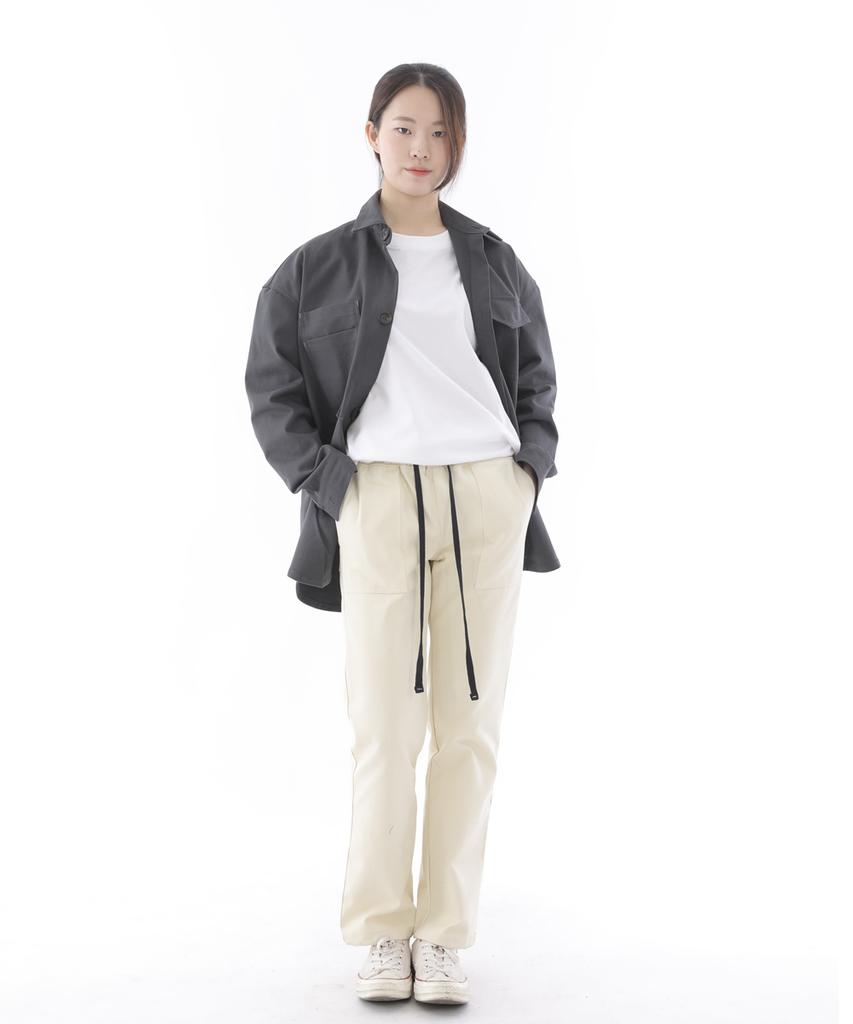 Seinteukeulu Nice Bag Straight Fatigue Pants Nsb-320 Cream