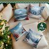 Winter Snow Scenery Pillowcase Printed Polyester 40/45/50Cm Throw Pillowcover Decorative Sofa Cushion Pillowslip Home Decor