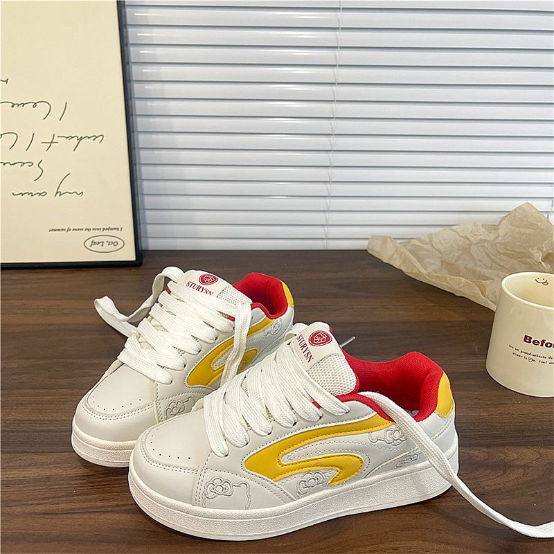 

Оригинальные туфли на бежевой подошве для девичьего сердца, женские, весенние, новые, универсальные, повседневные 40 жёлтый