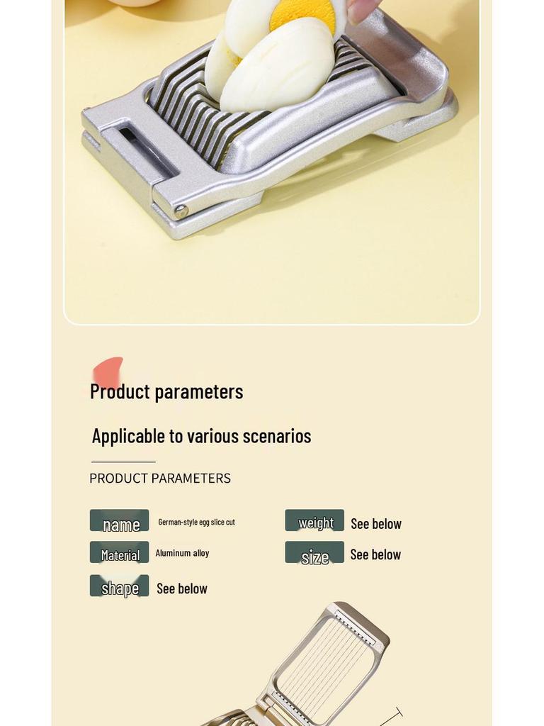 Aluminum Alloy Multifunctional Egg Slicer and Kiwi Divider