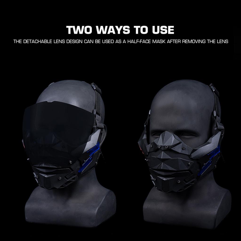 Dark Knight Cosplay Mask Multi-Purpose Outdoor Protection Mask Adjustable Breathable Punk Cyber Mask Outdoor Hunting Accessories