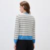 KMBK Women's Striped Silk Blend Long-Sleeve Knit Top