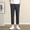 High-elasticity thin ice silk pants men's spring and summer new nine-point small trousers men's slim-fitting casual pants men