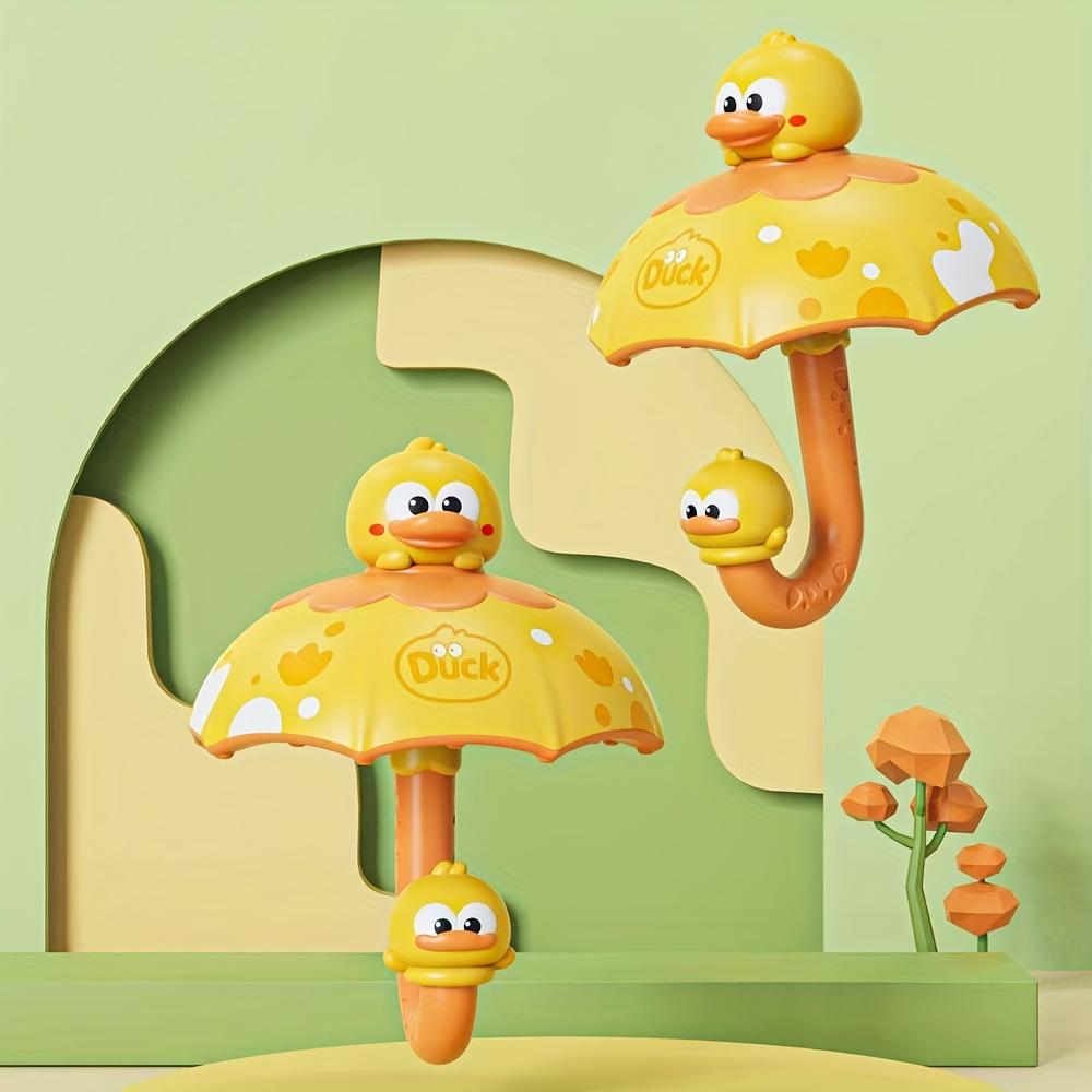 Duckling Bath Toy with Umbrella - Interactive Water Flow, Soft Bath Tub Companion for Babies, Sensory Play &Bathtub Fun