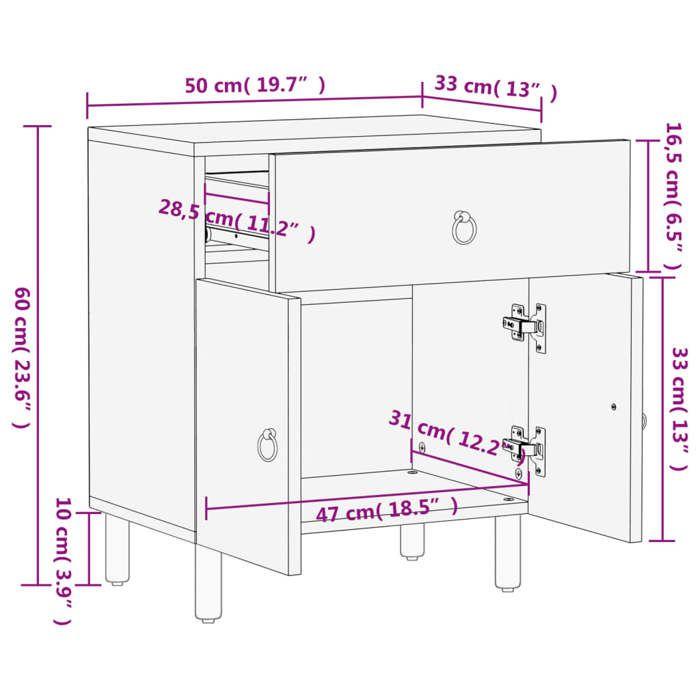 VidaXL Bedside Table, Nightstand with Drawer and Doors, TV Table, Bedroom Storage Furniture, Retro, Wood 358223