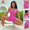 Women's High Waist Yoga Shorts & Vest Set - Cross-border Sports Fitness Wear