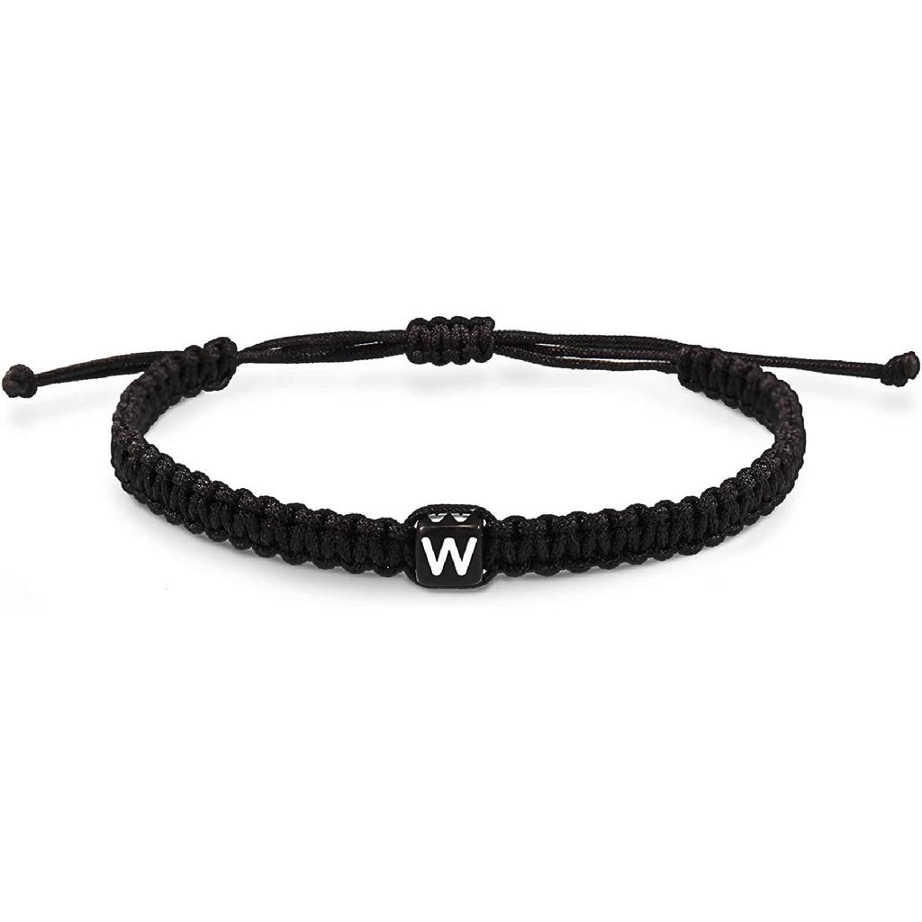 Akrylowa Kwadratowa 26 Literowa Pleciona Bransoletka Styl dla Pary Inicjał Ręcznie robiona Elastyczna Opaska na Nadgarstek