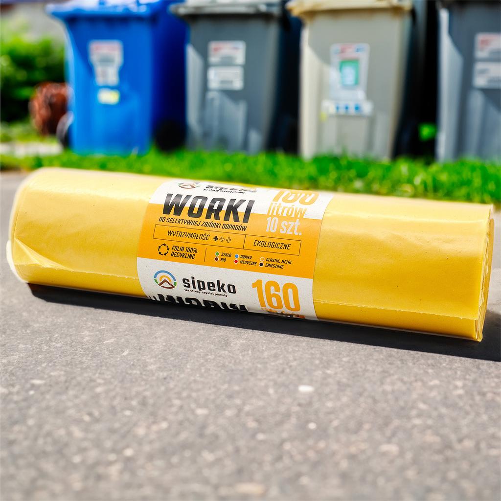 Worki Na Odpady 160L Żółte Ldpe A'10 Szt