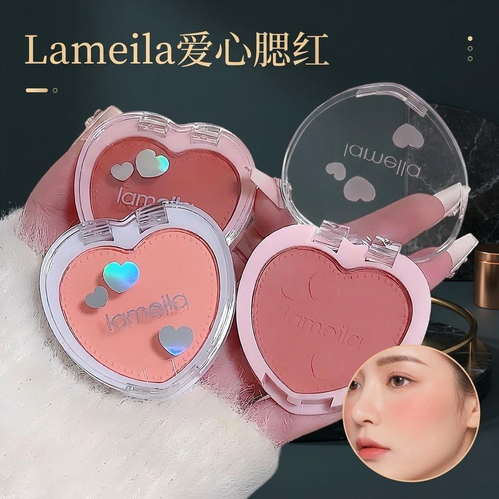 Lameila Single Color Heart Blush Palette Matte Flattering For Olive Skin