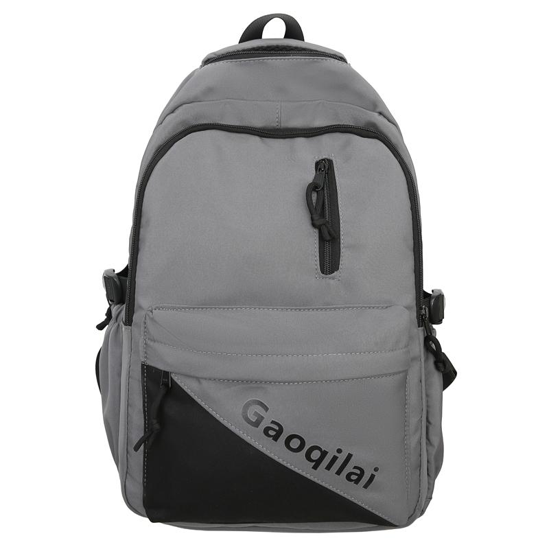 

Women s Large Capacity Schoolbag Color Block Student Backpack Men Letter Backpack сірий колір