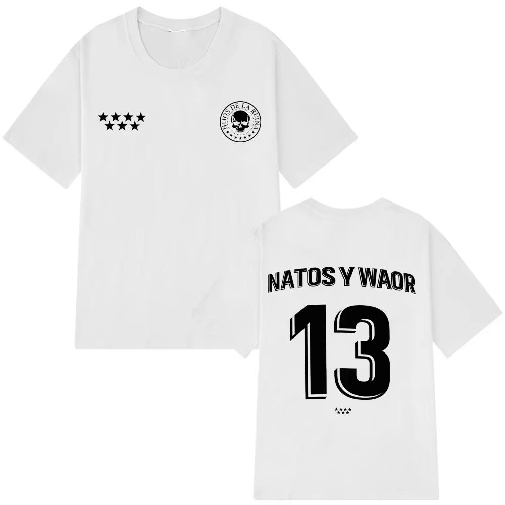 Rapper NATOS WAOR 13 T Shirt Fashion Hip Hop Vintage T Shirt Mens Women Clothing pure Cotton Summer Tshirt Streetwear Top