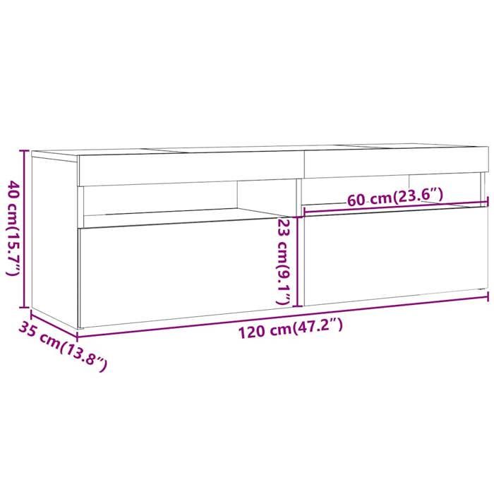 VidaXL Meuble TV avec Lumières LED Armoire Basse Centre de Divertissement Meuble Stéréo Salon Salle de Séjour Intérieur 804379