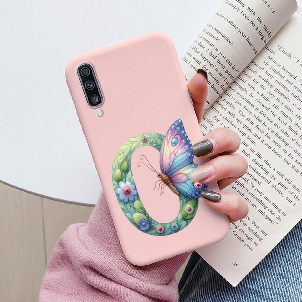 Colorful Letter Love Flower Butterfly Phone Case For Samsung Galaxy A50 A50S A06 A10 A11 A07 Girls Shell Shockproof Bumper Cover