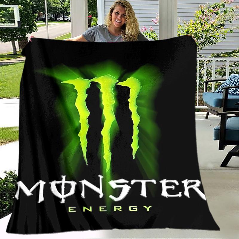 1pc Blanket - Monster Energy LOGO Print Design, Lightweight Blanket for Sofa, Bed- Soft &Warm, Gift for All Seasons