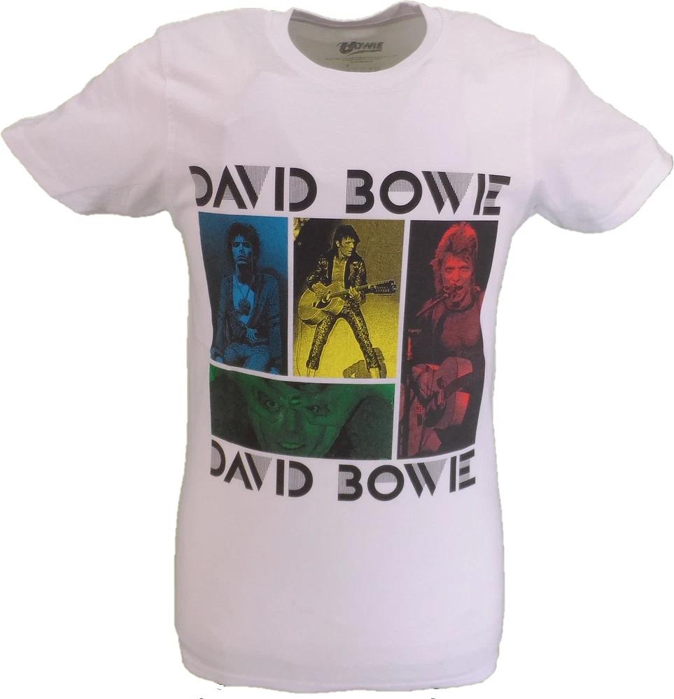 Unisexs Official Licensed White David Bowie Photos T Shirt S